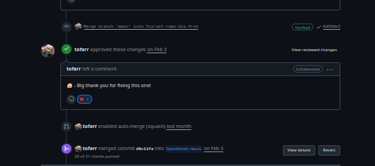 OpenHands merged PR